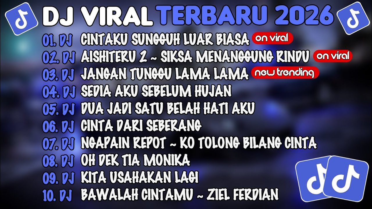 DJ TIKTOK TERBARU 2026🎵DJ CINTAKU SUNGGUH LUAR BIASA🎵DJ AISHITERU2~SIKSA MENANGGUNG RINDU🎵FULL ALBUM
