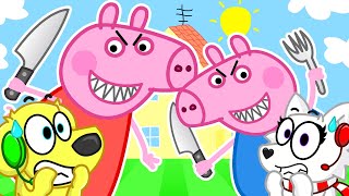 EVIL PEPPA PIG is HUNGRY... RUN!! Roblox HUNGRY PIG Survival screenshot 3