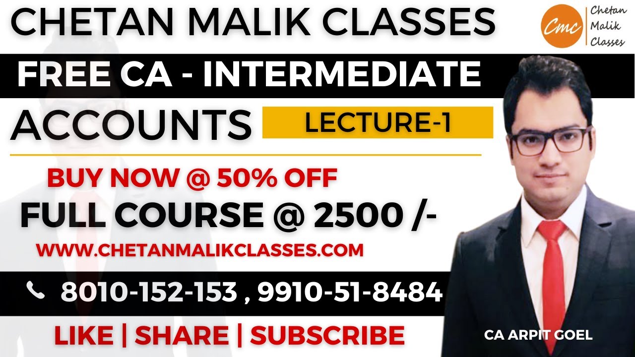 CA Inter Accounts Playlist I CA Inter Accounts I Online Live lecture ...