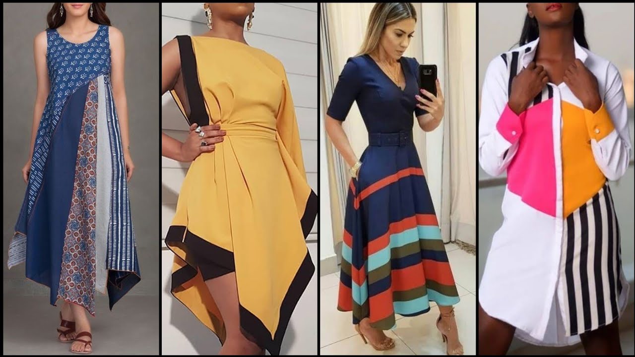 Contrast binding dress Design and ideas for girls and women - YouTube
