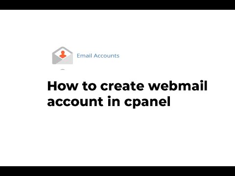 How to create webmail account in cpanel