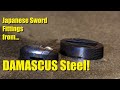 Making japanese sword fittings damascus steel fuchikashira set