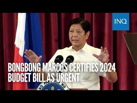 Bongbong Marcos may sign 2024 nat'l budget bill on Dec. 20, 2023