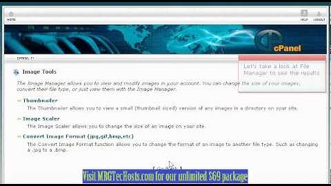 [MRGTecHelp.com CPANEL X3 Tutorial Series] Using Image Manager - Converter