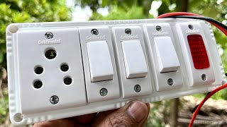 Wiring of 🙄3Switch board + 1Indicator + 1socket | Gang box wiring 😀
