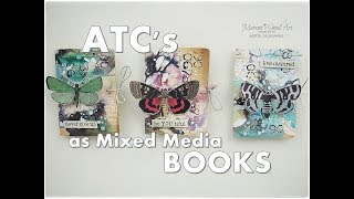 ATC's as Mixed Media BOOKS Tutorial ♡ Maremi's Small Art ♡