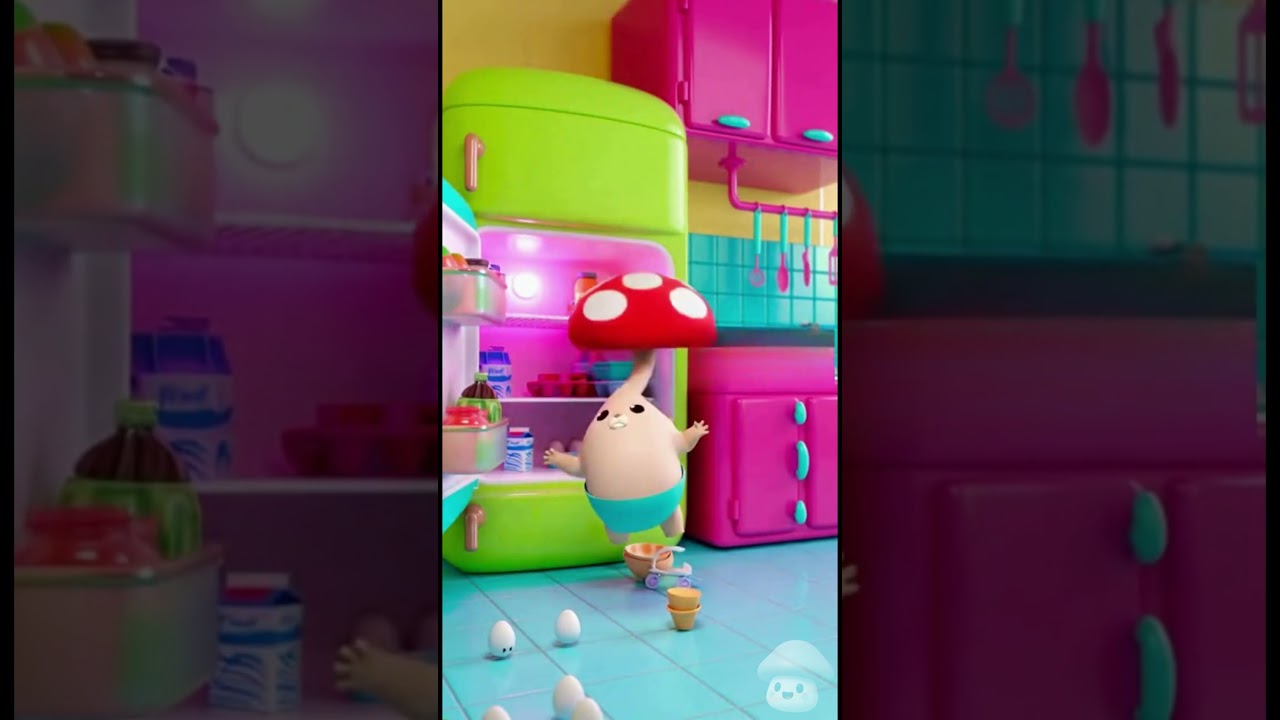 The talking mushroom and the crazy fridge❤️❤️😅 #ai #funny #cute #viral #bimbyloop #brainrot #cartoon