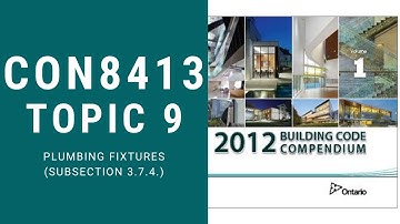 CON8413: TOPIC 9 (Plumbing Facilities)