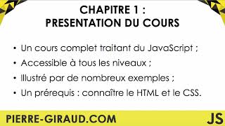 COURS COMPLET JAVASCRIPT 1 65   Présentation du cours JavaScript HD