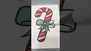 Relaxing Candy Cane Coloring ✨ Marker ASMR #shorts #asmr #art #coloring #satisfying #asmrsounds