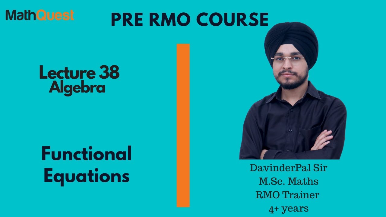 Pre Rmo Functional Equations | Pre RMO Series 2020 | Lecture No 38 - YouTube