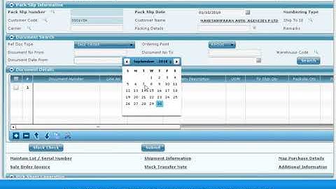 Packslip creation with RAMCO ERP