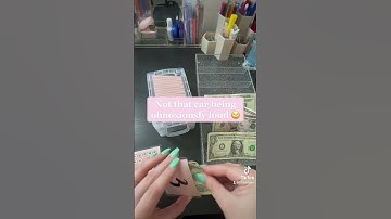 Starting my 100 envelope savings challenge box 💖 #100envelopechallenge #cashstuffing #asmr