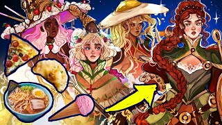 Turning FAVORITE FOODS 🍕🍜 into MAGICAL GIRLS 🍧🥟 (CHARACTER DESIGN CHALLENGE)