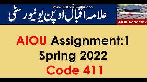 AIOU Code 411-1 Solved Assignment No.1 Spring 2022
