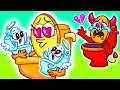 Baby Toilet, Din&#39;t Go Away || Angel Toilet vs Demon Toilet || Rich vs Poor Pregnancy Situationd