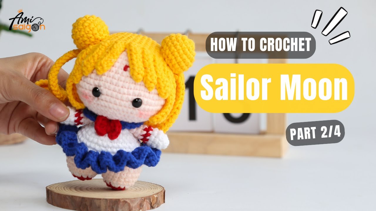 #847 Sailor Moon Amigurumi (2/4) | How To Crochet Character Amigurumi | @AmiSaigon
