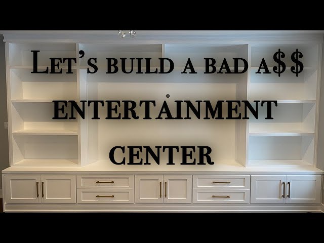 Building the ULTIMATE Entertainment Center DIY woodworking (Step by Step) class=