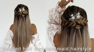 Bridal Hairstyle Series PART 4 - Half Up Braided Hair Tutorial For A Bridesmaid