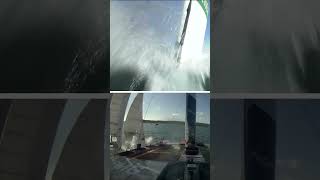 Which team takes the blame for this crash 💥? 🇯🇵 or 🇬🇧? #sailing #racing #crash #SailGP
