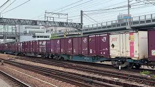 2095レ　EF64-1038牽引コンテナ貨物列車　枇杷島を通過！