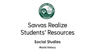 Savvas   Social Studies, World History Students Tutorial