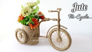 DIY Jute cycle Flower vase | Decorative Tricycle Flower Pot | Best Out Of Waste Jute Rope Craft