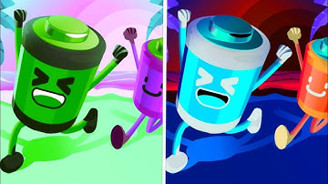 Battery Run vs Reverse Video Ball Colour Run walkthrough , iOS Android  New Update ( part : 39 )