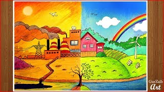 environment drawing poster nature easy competition chart very step