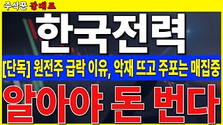 [한국전력] 원전주 급락하는 이유 확인, 주포는 오히려 매수, 꼭 확인해야 큰 수익 낼 수 있습니다    #한국전력 #원전 #두산에너빌리티