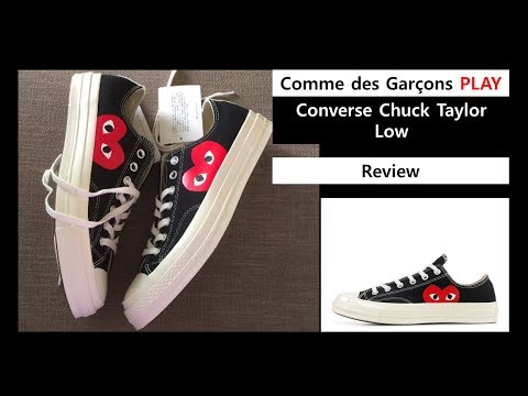 왓썹맨 신발 컨버스 X 꼼데가르송 플레이 척 70 로우 블랙 Comme des Garçons PLAY x Converse Chuck Taylor Low 150206C