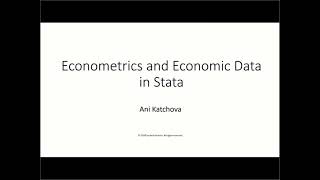 Econometrics and Economic Data in Stata