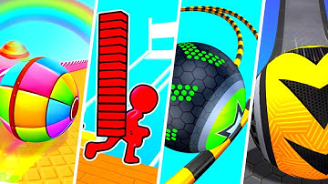 Candy Ball Run vs Bridge Race vs Going Balls vs Rolling Ball Sky Escape - Android, IOS gameplay