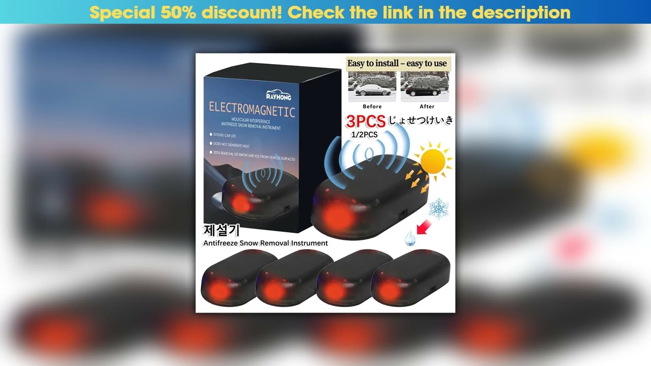 Exclusive 1-3pcs Solar Antifreeze Car Electromagnetic Molecular Windshield Snow Removal Window Glas