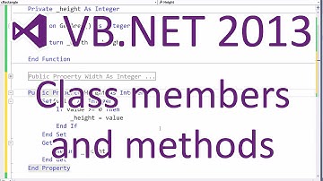 VB.NET 2013: Classes - Methods, Members and Constructors