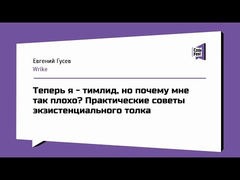 #TeamLead, Евгений Гусев, Теперь я - тимлид, но почему мне так плохо?