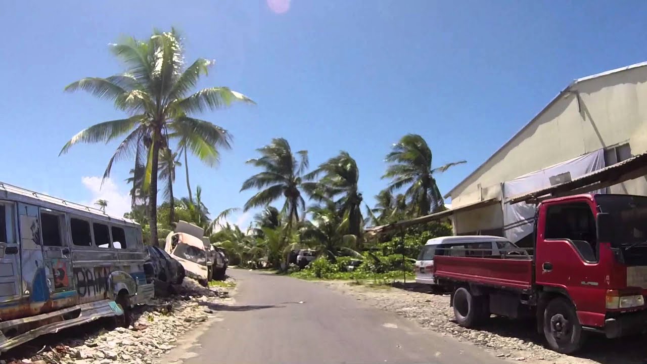 Tuvalu Funafuti Route vers le côté Nord, Gopro / Tuvalu Funafuti Road to North coast, Gopro
