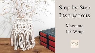 How to make a Macrame Jar Wrap - Heart Pattern - DIY Tutorial