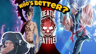 Deku Vs. Asta | Death Battle | My hero Vs. Black Clover REACTION