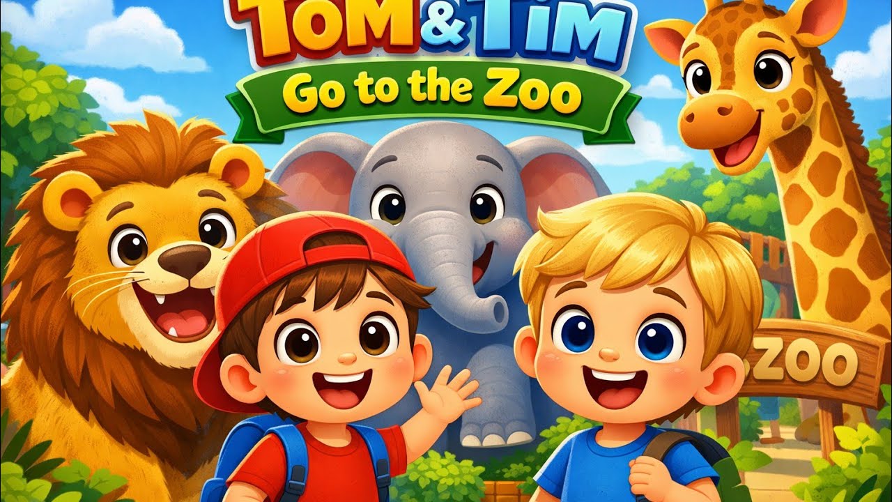 Tom & Tim Go to the Zoo | Fun Kids Cartoon Story