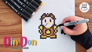 Como pintar a DIN DON de la BELLA Y LA BESTIA en PIXEL ART – Tutorial paso a paso #pixelart