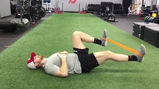 Mini-band Feet Supine Hip Flexor March