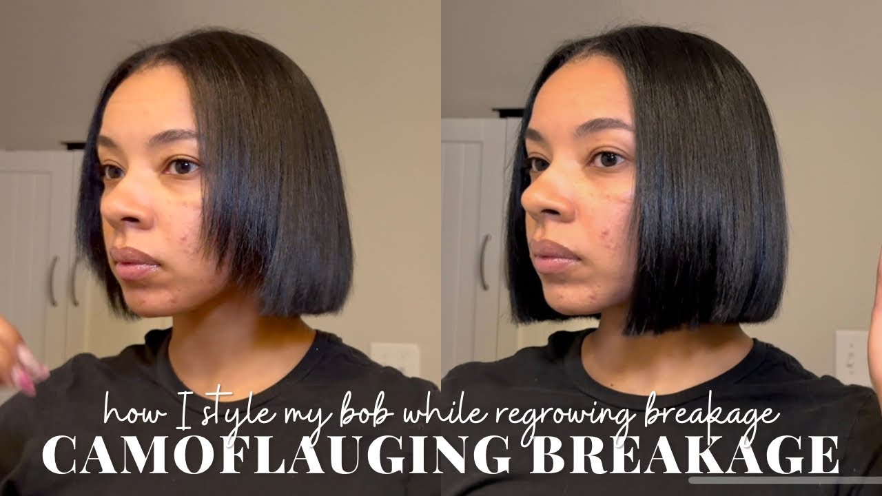 HOW I STYLE MY BOB WHILE REGROWING BREAKAGE | SHORT HAIR MAINTENANCE