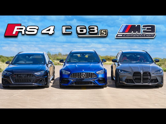 New AMG C63 vs BMW M3 vs Audi RS4: DRAG RACE class=