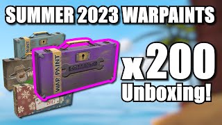Unboxing 200 Summer 2023 Warpaint Cases [MY BEST TF2 UNBOX EVER]