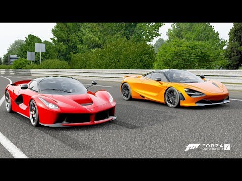 forza-7-drag-race:-mclaren-720s-vs-ferrari-laferrari