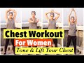 Chest Workout Routine for Women at home | Best Exercises to tone and lift your Chest | Hindi