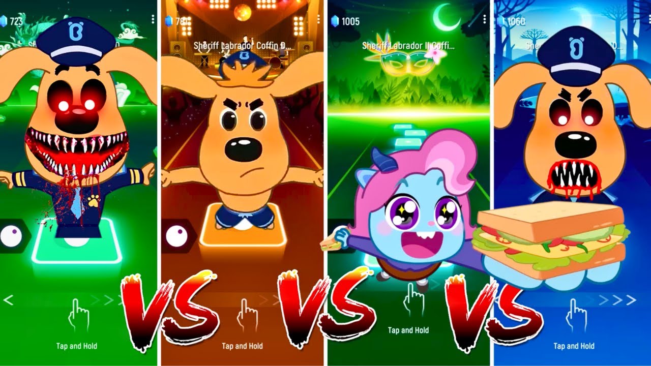 Sheriff Labrador Team 🐾🆚️ Sheriff Labrador Exe Team 👮‍♂️💥 Who Is the Best? 🎯  #tileshop #coffindance