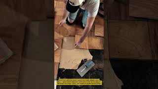 Parquet Flooring Installation Process involving adhesive application