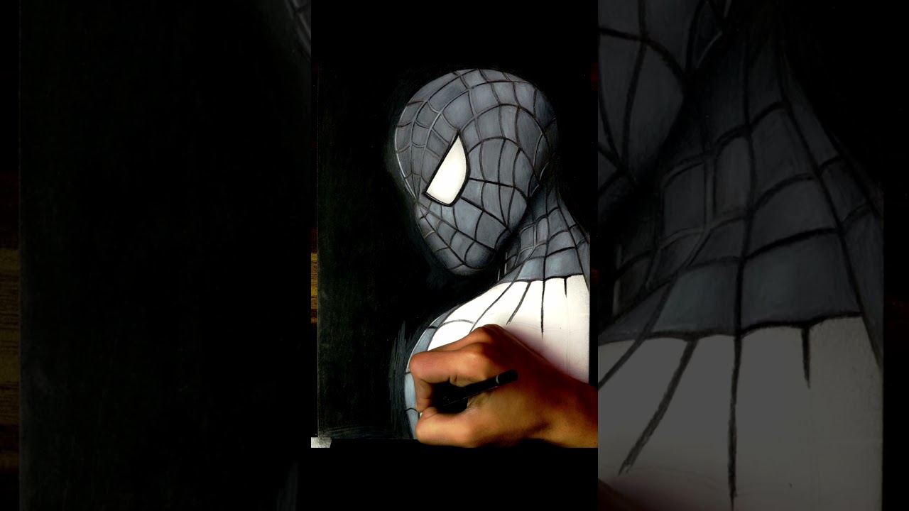 Drawing spiderman #shorts #youtubeshorts #short #spiderman #avengers #drawing